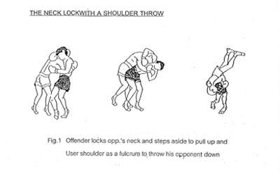 ネックロック及び肩での投げ